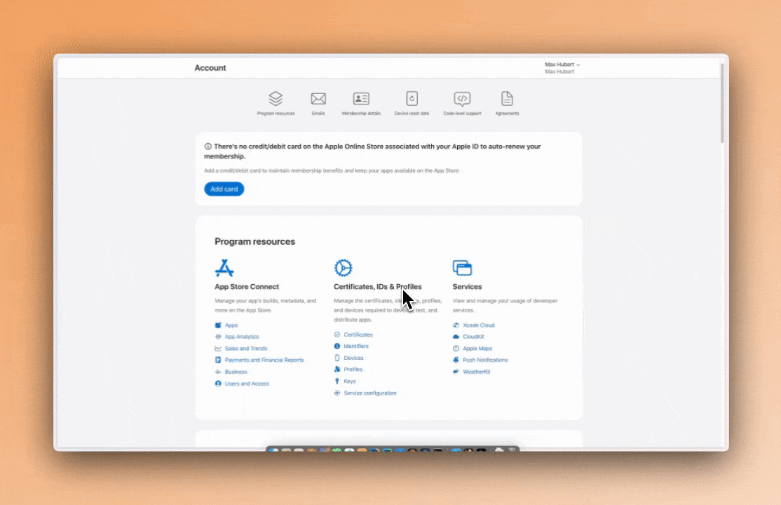 Registering a new App ID with a bundle identifier in the Apple Developer portal