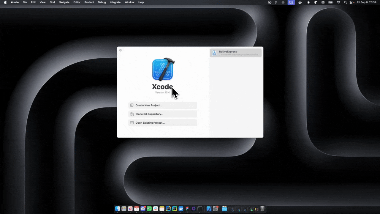 Selecting the latest version from the Command Line Tools dropdown in Xcode's Settings, Locations tab